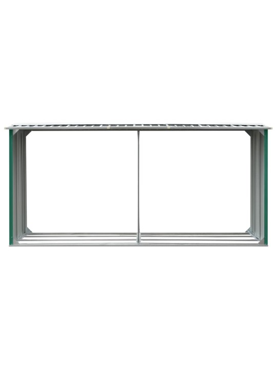 Zahradní kůlna na dříví pozinkovaná ocel 330x92x153 cm zelená