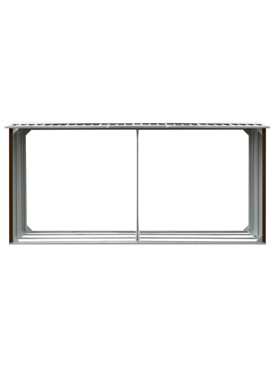 Zahradní kůlna na dříví pozinkovaná ocel 330x92x153 cm hnědá
