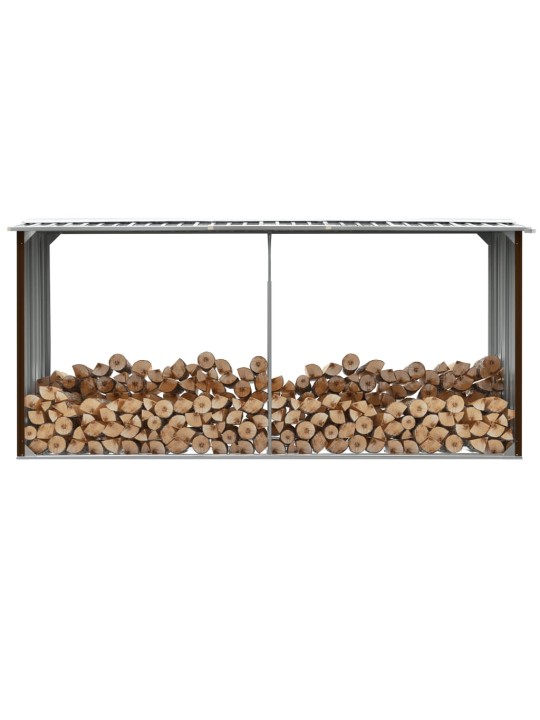 Zahradní kůlna na dříví pozinkovaná ocel 330x92x153 cm hnědá