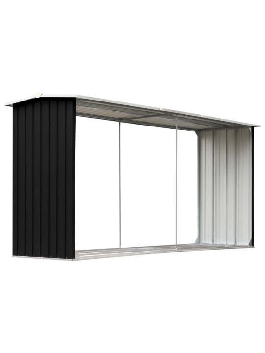 Zahradní kůlna na dříví pozinkovaná ocel 330x92x153 cm antracit