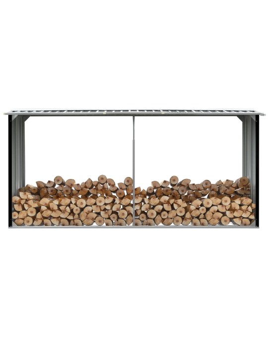 Zahradní kůlna na dříví pozinkovaná ocel 330x92x153 cm antracit