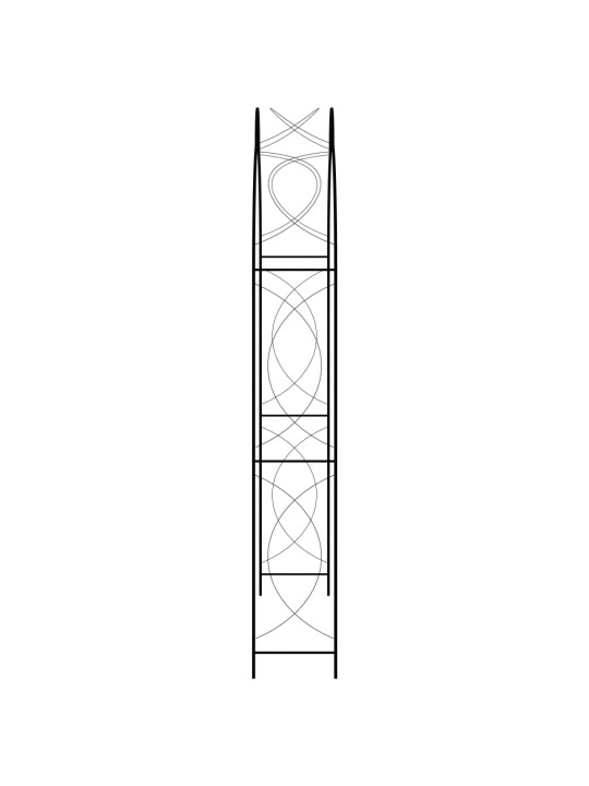 Zahradní oblouk černý 150 x 34 x 240 cm železný
