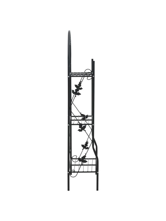 Stojan na květiny se 3 policemi černý 52 x 28 x 128 cm železo