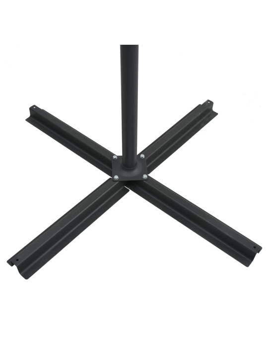 Boční zahradní slunečník s LED ocelová tyč 250 x 250 cm černý