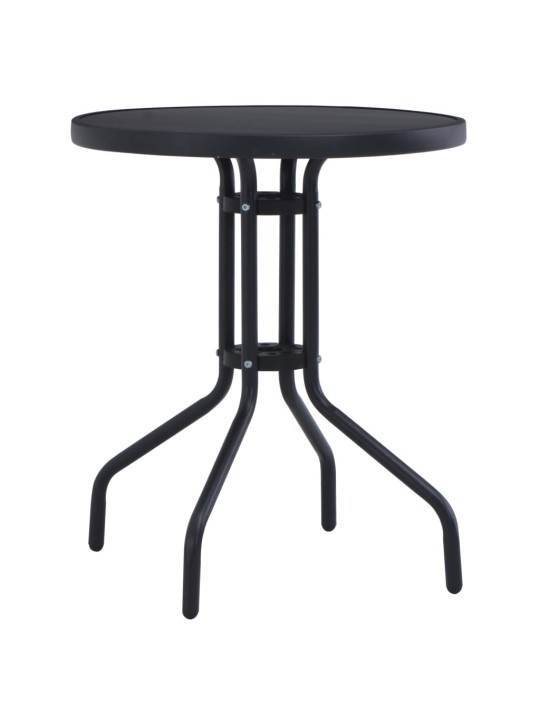 Zahradní stolek černý 60 cm ocel a sklo