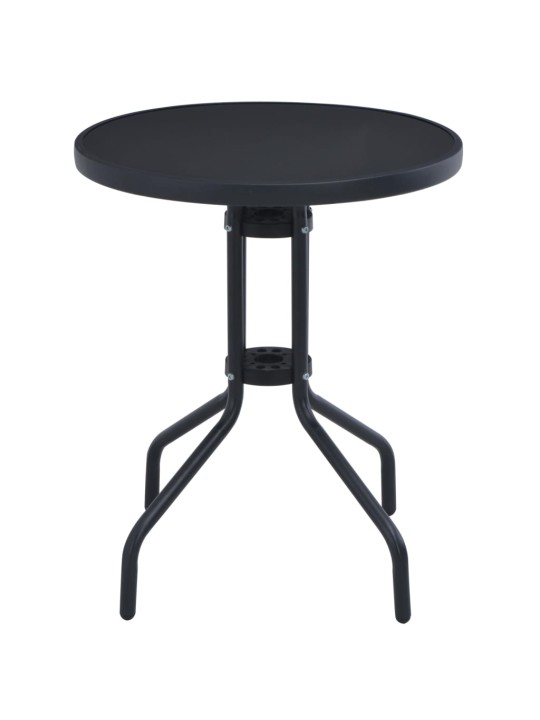 Zahradní stolek černý 60 cm ocel a sklo
