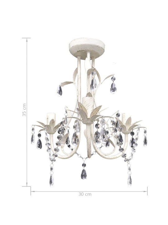 Křišťálové lustry 2 ks elegantní bílé