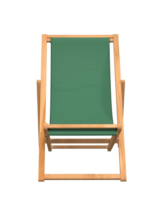 Skládací plážové křeslo masivní teak zelené