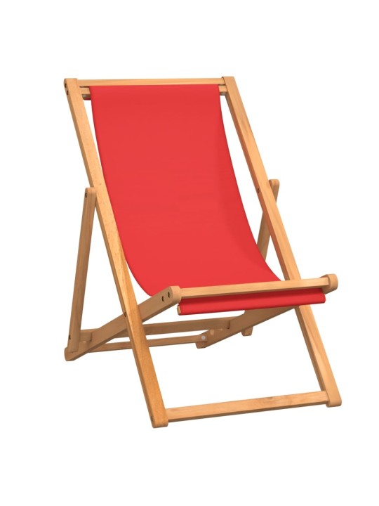 Skládací plážové křeslo masivní teak červené