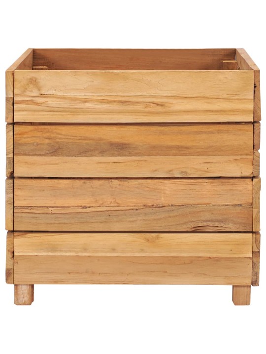 Vyvýšený záhon 50 x 40 x 38 cm recyklované teakové dřevo a ocel