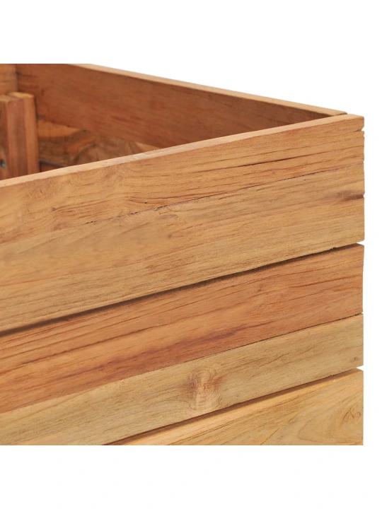Vyvýšený záhon 100x40x38 cm recyklované teakové dřevo a ocel