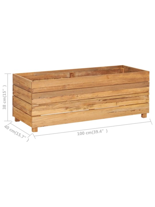 Vyvýšený záhon 100x40x38 cm recyklované teakové dřevo a ocel