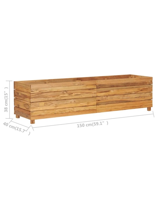 Vyvýšený záhon 150x40x38 cm recyklované teakové dřevo a ocel