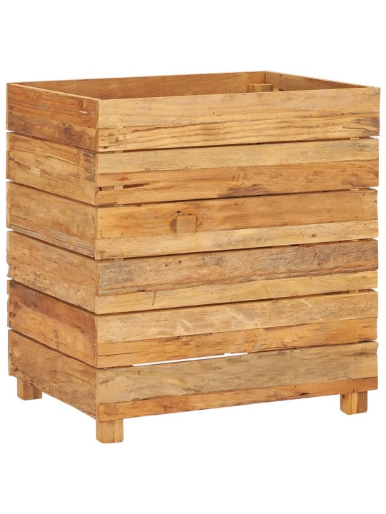 Vyvýšený záhon 50 x 40 x 55 cm recyklované teakové dřevo a ocel