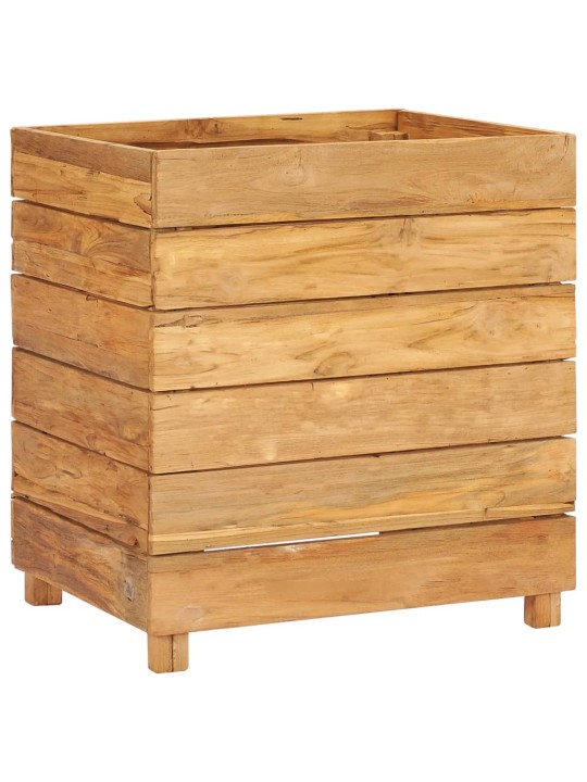 Vyvýšený záhon 50 x 40 x 55 cm recyklované teakové dřevo a ocel