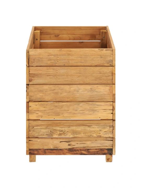 Vyvýšený záhon 50 x 40 x 55 cm recyklované teakové dřevo a ocel