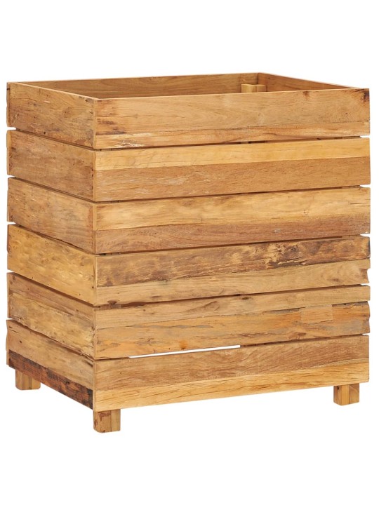 Vyvýšený záhon 50 x 40 x 55 cm recyklované teakové dřevo a ocel