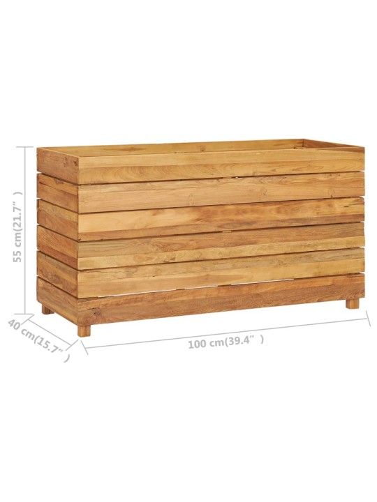Vyvýšený záhon 100x40x55 cm recyklované teakové dřevo a ocel