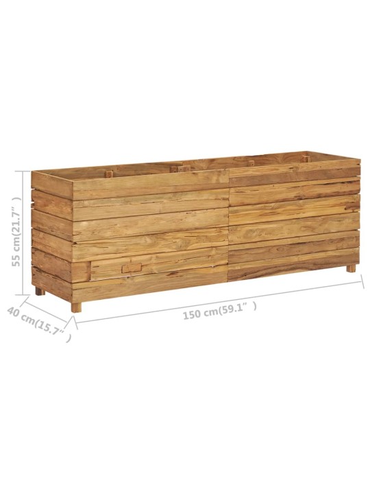 Vyvýšený záhon 150x40x55 cm recyklované teakové dřevo a ocel
