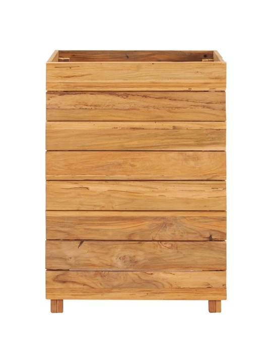 Vyvýšený záhon 50 x 40 x 72 cm recyklované teakové dřevo a ocel