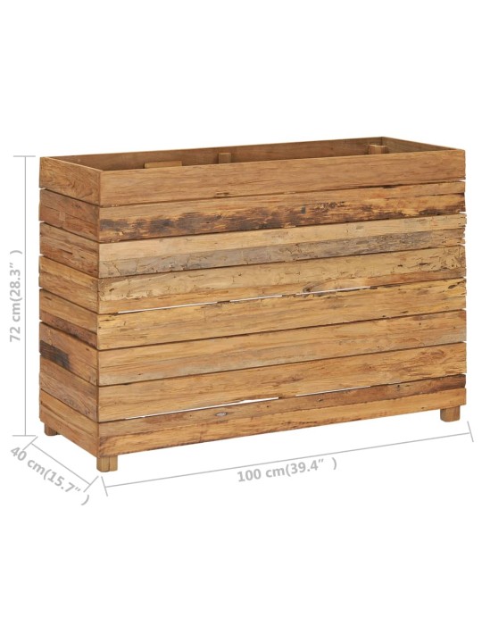 Vyvýšený záhon 100x40x72 cm recyklované teakové dřevo a ocel