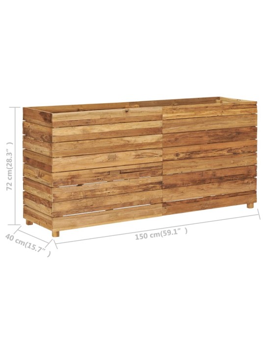 Vyvýšený záhon 150x40x72 cm recyklované teakové dřevo a ocel