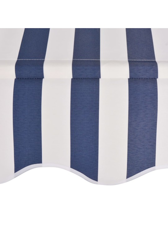 Ručně zatahovací markýza 100 cm modro-bílé pruhy