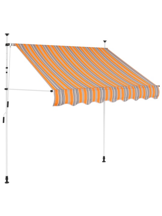 Ručně zatahovací markýza 100 cm žluto-modré pruhy