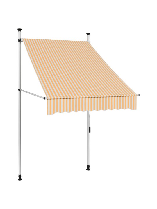 Ručně zatahovací markýza 100 cm oranžovo-bílé pruhy