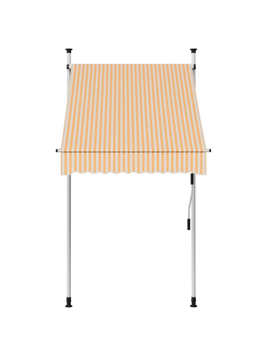 Ručně zatahovací markýza 100 cm oranžovo-bílé pruhy