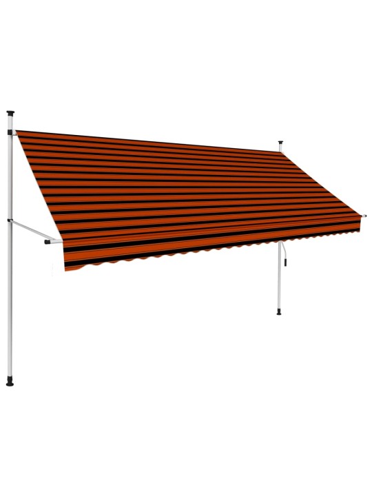 Ručně zatahovací markýza 300 cm oranžovo-hnědá