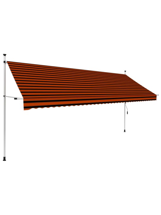 Ručně zatahovací markýza 400 cm oranžovo-hnědá