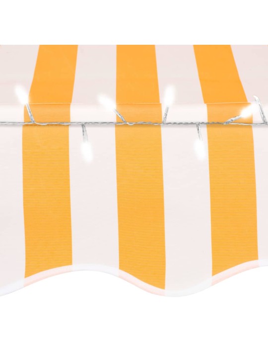 Ručně zatahovací markýza s LED světlem 100 cm bílooranžová