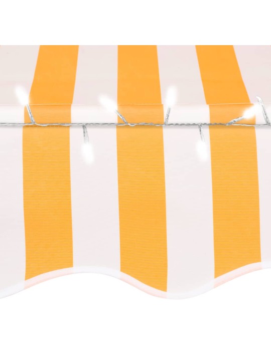 Ručně zatahovací markýza s LED světlem 150 cm bílooranžová