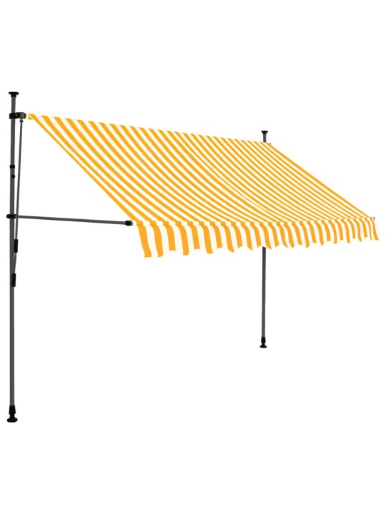 Ručně zatahovací markýza s LED světlem 250 cm bílooranžová