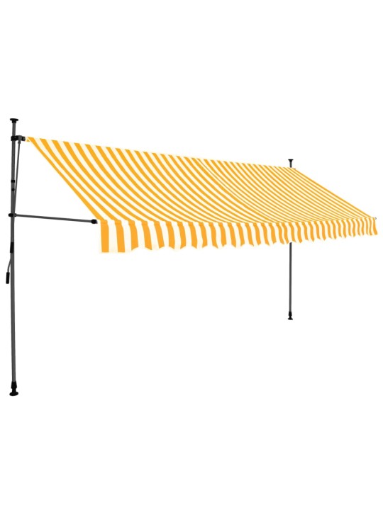 Ručně zatahovací markýza s LED světlem 350 cm bílooranžová