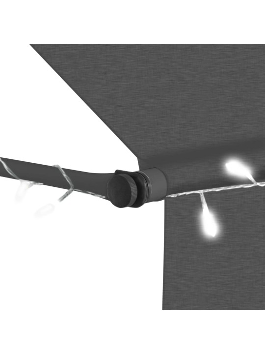 Ručně zatahovací markýza s LED světlem 100 cm antracitová
