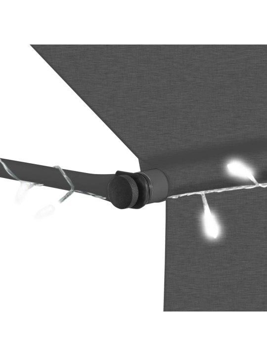 Ručně zatahovací markýza s LED světlem 350 cm antracitová