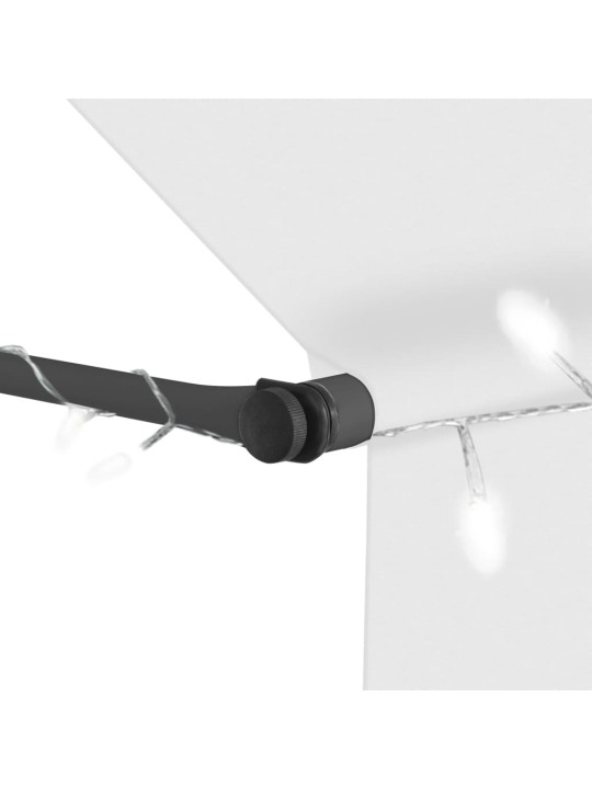 Ručně zatahovací markýza s LED světlem 100 cm krémová