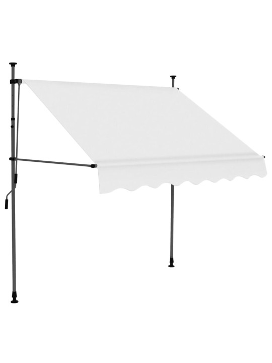 Ručně zatahovací markýza s LED světlem 150 cm krémová