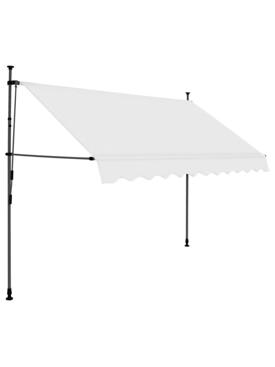 Ručně zatahovací markýza s LED světlem 250 cm krémová