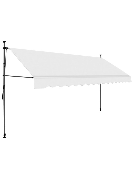 Ručně zatahovací markýza s LED světlem 350 cm krémová