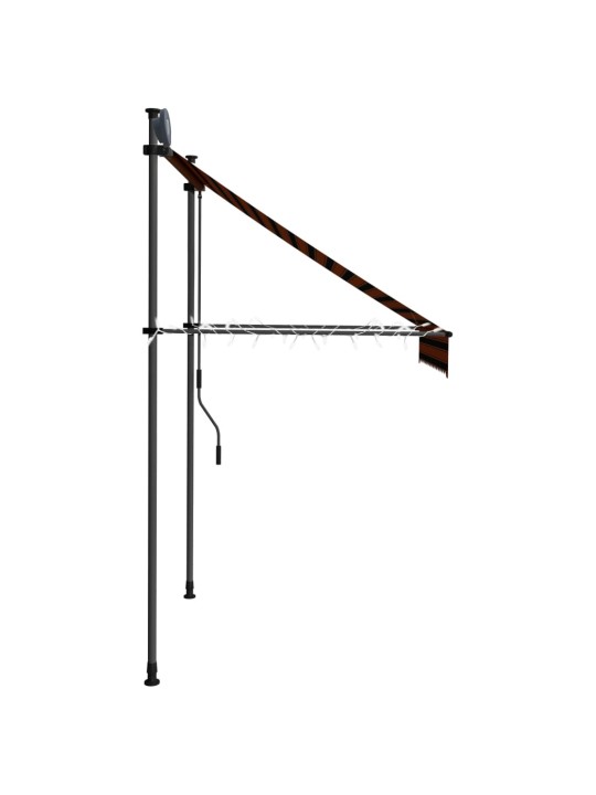 Ručně zatahovací markýza s LED světlem 150 cm oranžovo-hnědá