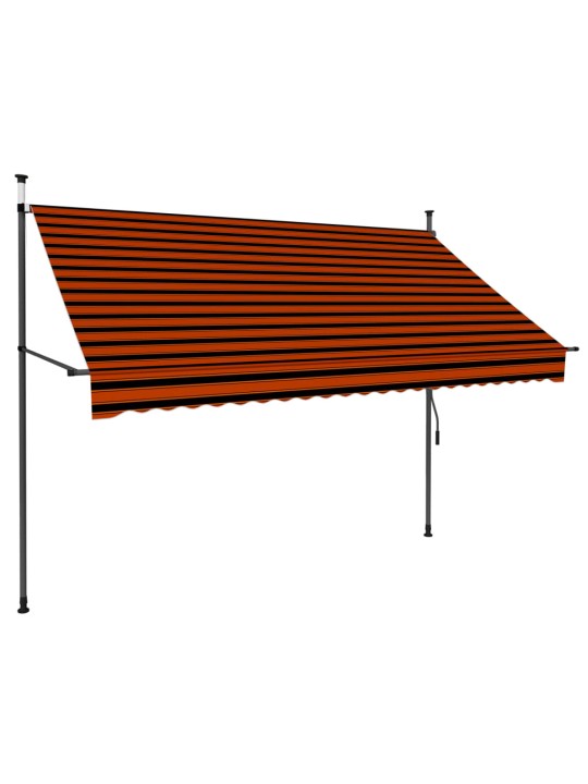 Ručně zatahovací markýza s LED světlem 250 cm oranžovo-hnědá