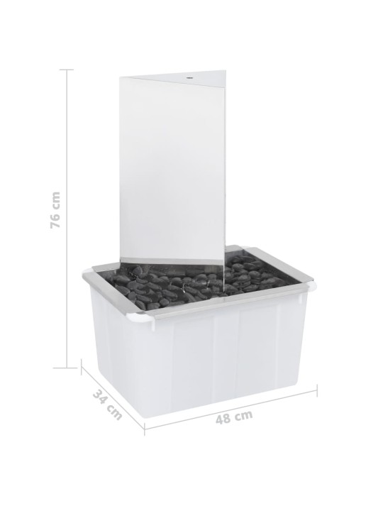 Zahradní fontána s čerpadlem nerezová ocel 76 cm trojúhelníková