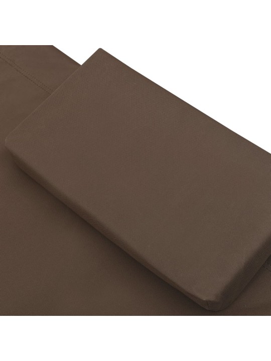 Zahradní lehátko textil hnědé
