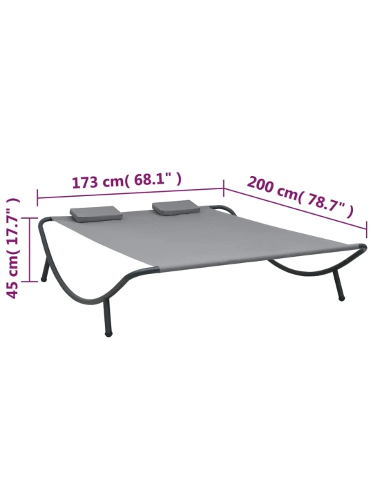 Zahradní lehátko textil antracitové