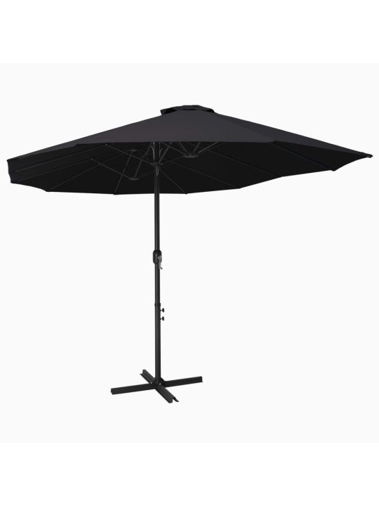 Zahradní slunečník s hliníkovou tyčí 460 x 270 cm černý