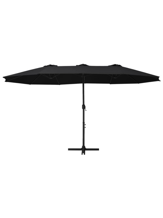 Zahradní slunečník s hliníkovou tyčí 460 x 270 cm černý