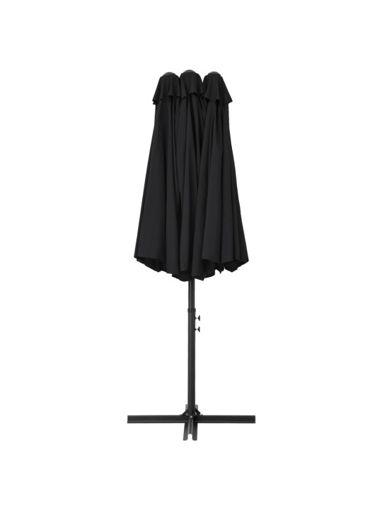 Zahradní slunečník s hliníkovou tyčí 460 x 270 cm černý